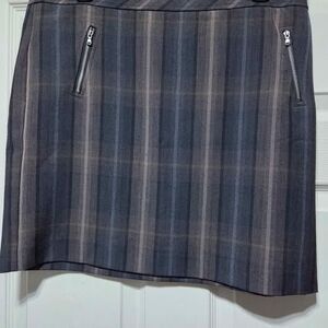 Architect Petites womens 12P black and brown plaid mini skirt with zipper accent